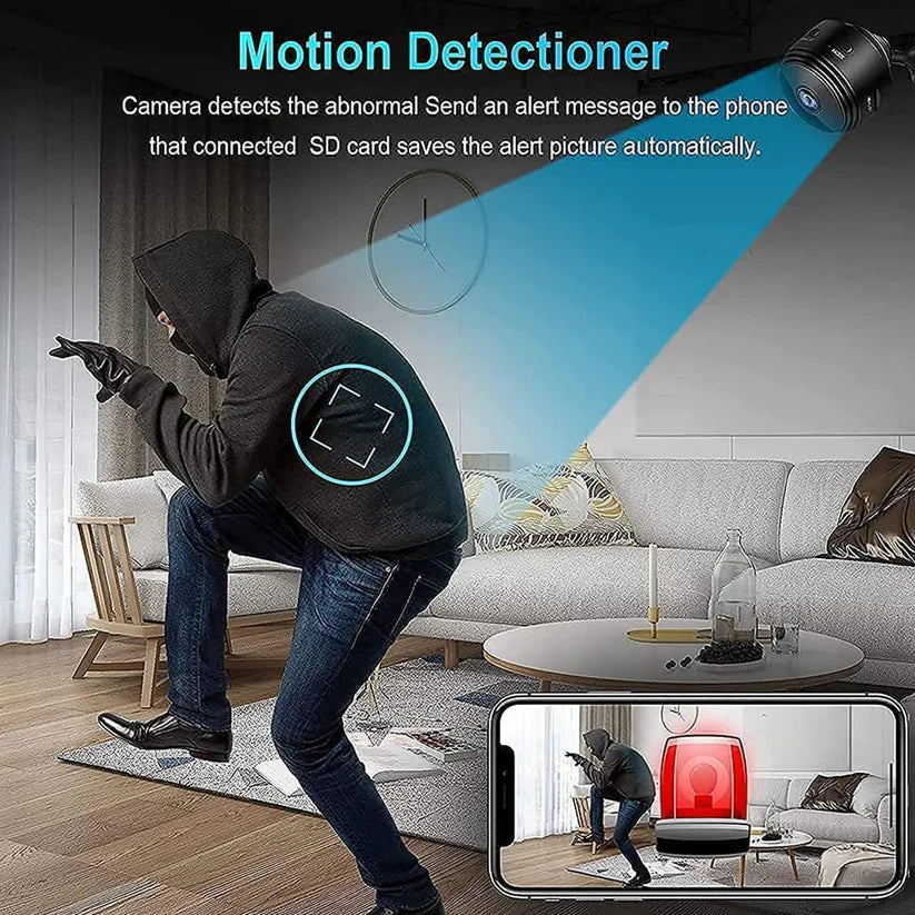Full HD Wi-Fi Wireless Security Camera 1080p Audio Video Live View Low Light Vision Motion Detection Video Recorder for Home Office. (IP Camera)