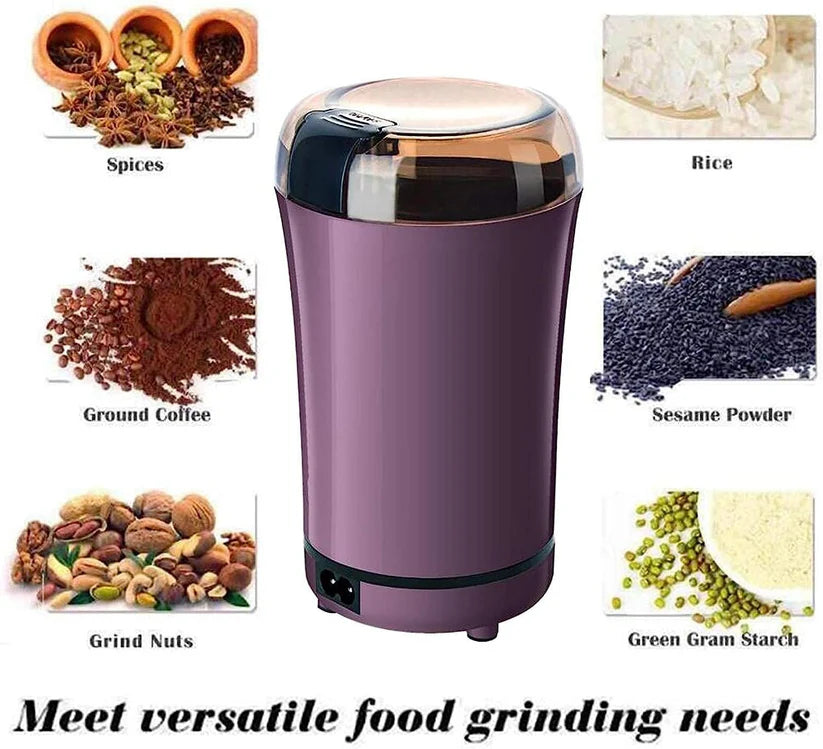 Electric Coffee and Spice Grinder, Multi-Purpose Bean Mill, Purple