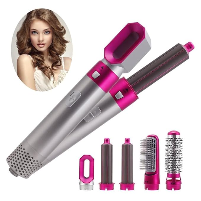 5 IN 1 Hair Styler Dryer Comb and Styling Tool for Curly Hair, Straightening, Curling, Drying, Combing,