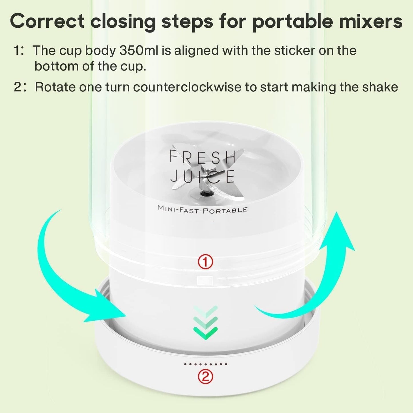 Portable USB Rechargeable Mini Blender - Electric Juicer Bottle, Grinder Mixer for Shakes, Smoothies, and Fruits