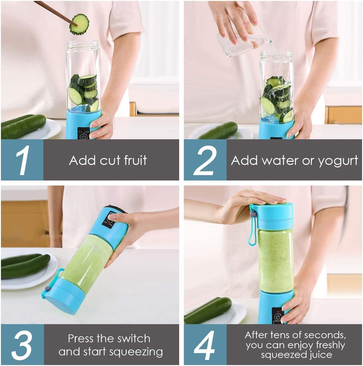 PortableBlender USB Rechargeable Mini JuicerBlender Electric Juicer