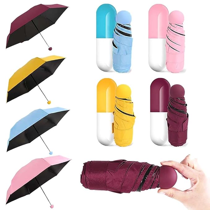 Capsule Umbrella Lightweight Weatherproof UV Protection