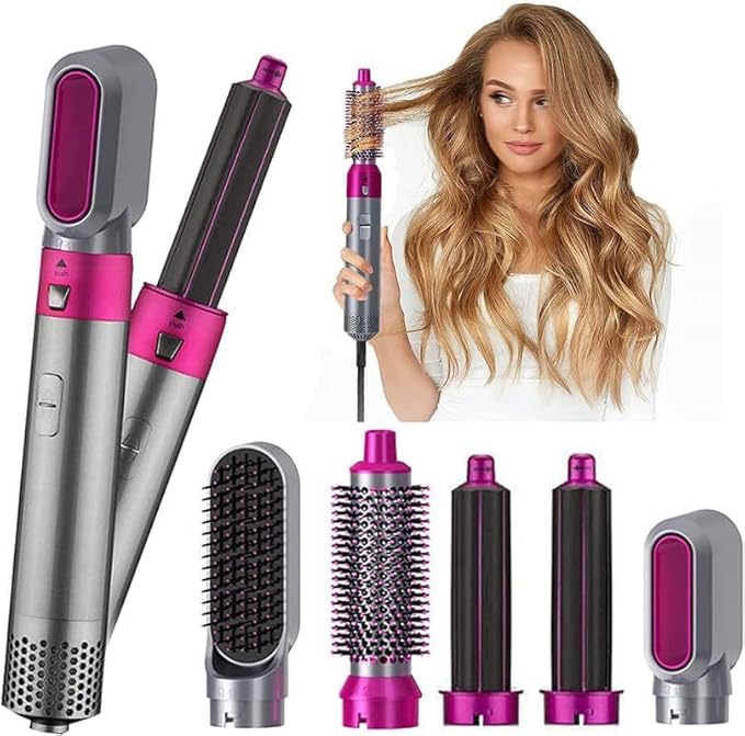 5 IN 1 Hair Styler Dryer Comb and Styling Tool for Curly Hair, Straightening, Curling, Drying, Combing,
