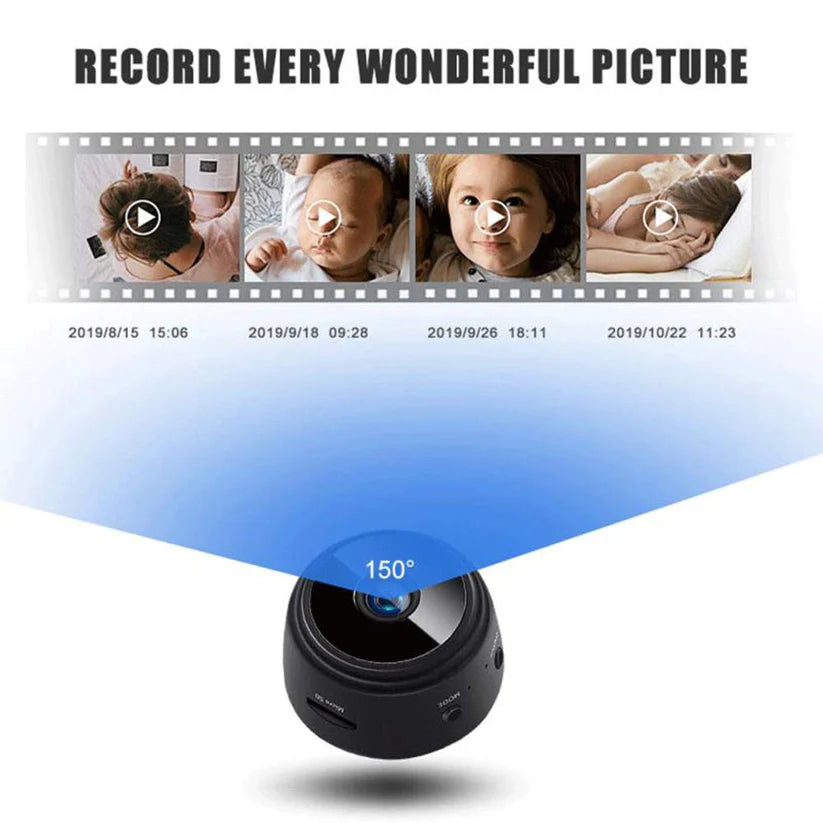 Full HD Wi-Fi Wireless Security Camera 1080p Audio Video Live View Low Light Vision Motion Detection Video Recorder for Home Office. (IP Camera)