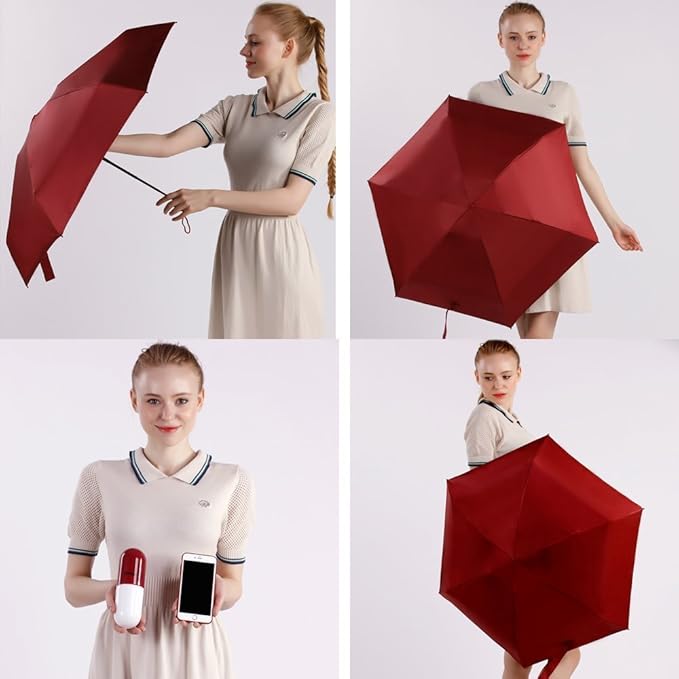 Capsule Umbrella Lightweight Weatherproof UV Protection