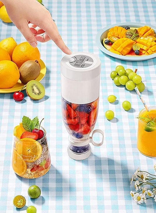 Portable USB Rechargeable Mini Blender - Electric Juicer Bottle, Grinder Mixer for Shakes, Smoothies, and Fruits