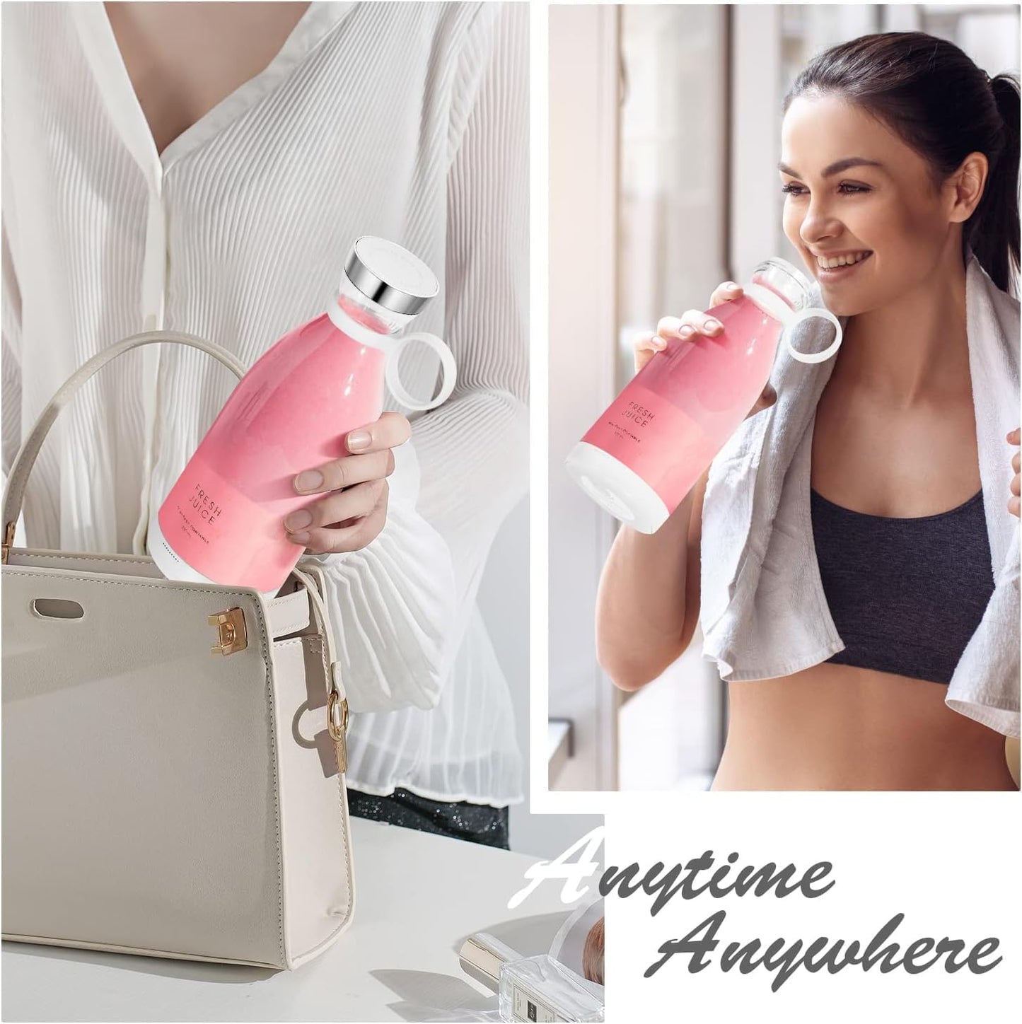 Portable USB Rechargeable Mini Blender - Electric Juicer Bottle, Grinder Mixer for Shakes, Smoothies, and Fruits