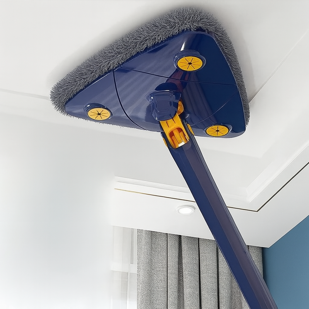 ZeeMart 360° Rotatable Adjustable Triangle Mop with Stainless Steel Long Handle