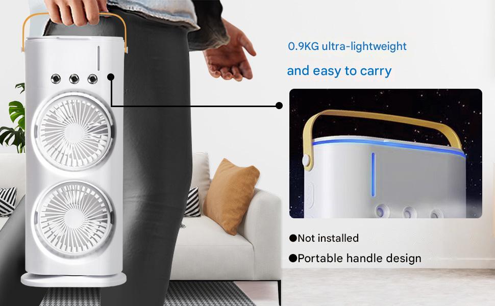 Rechargeable Double Spray Fan with Mist & Remote Controlled | Up to 8 Hours Backup Without Light