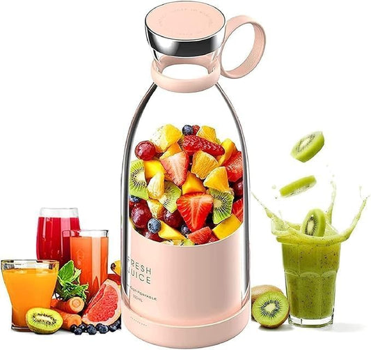 Portable USB Rechargeable Mini Blender - Electric Juicer Bottle, Grinder Mixer for Shakes, Smoothies, and Fruits