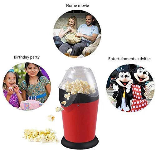 Hot Air Popcorn, Popper Electric Machine Snack Maker, with Measuring Cup and Removable Lid/Instant Popcorn Grade Aluminum Alloy Oil Free Popcorn Maker
