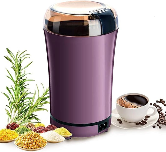 Electric Coffee and Spice Grinder, Multi-Purpose Bean Mill, Purple