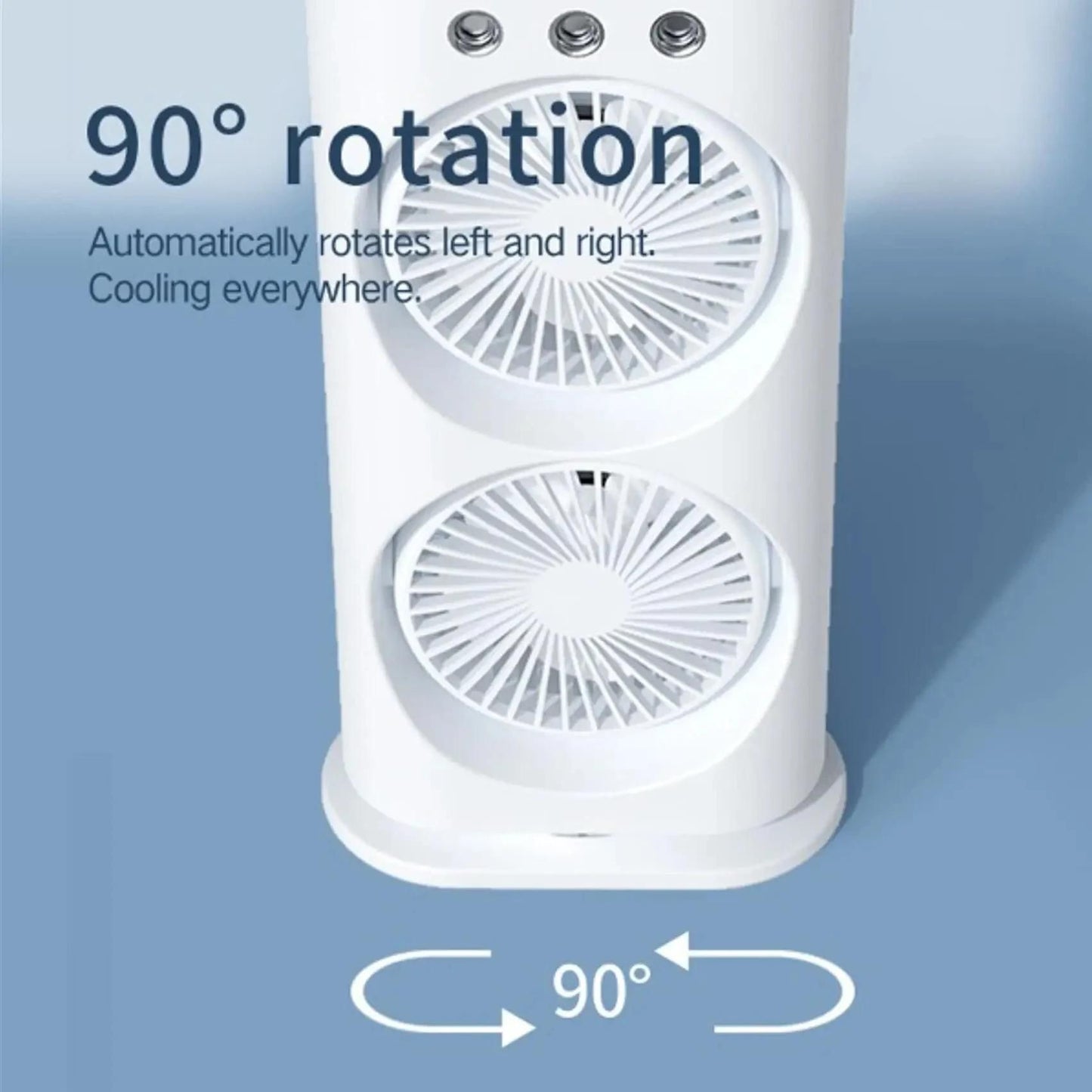 Rechargeable Double Spray Fan with Mist & Remote Controlled | Up to 8 Hours Backup Without Light