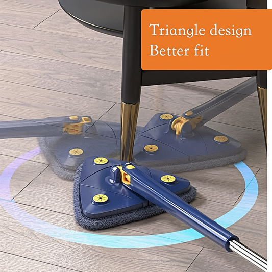 ZeeMart 360° Rotatable Adjustable Triangle Mop with Stainless Steel Long Handle